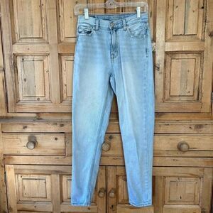 American Eagle Womens Size 0 Regular Mom Jeans Denim Light Wash High Rise Skinny